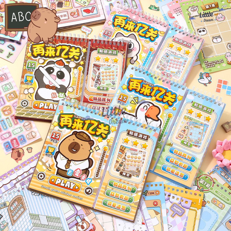 

FUN GAME DIY STICKER Book 3D Capybara Painting book Stress Relief Creativity for Fun