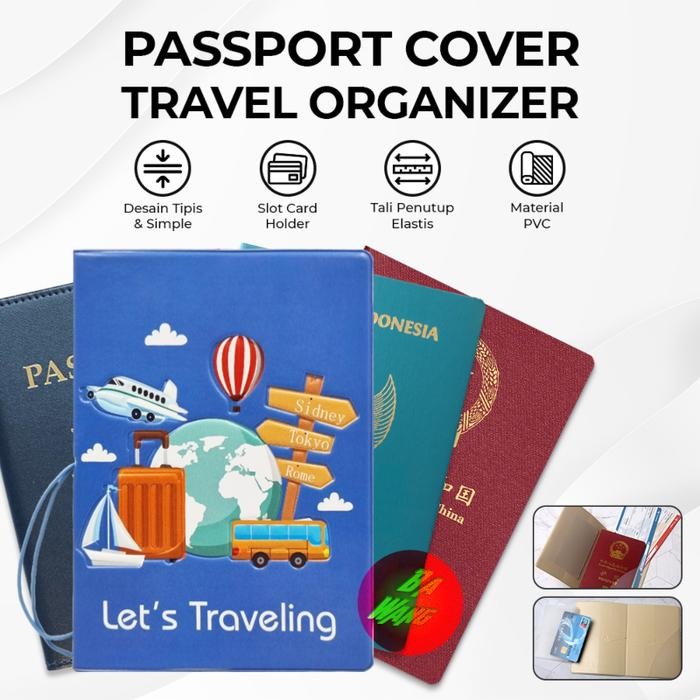TimeToGo- Sampul Buku Passpor Holder Dokumen Travel Traveling Case Cover Passport