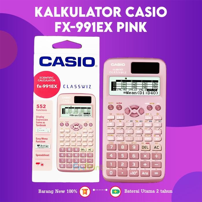 

GotSeef Kalkulator Casio FX-991EX Hitam Blue Pink, Calculator Scientific Kalkulator Ilmiah Standar