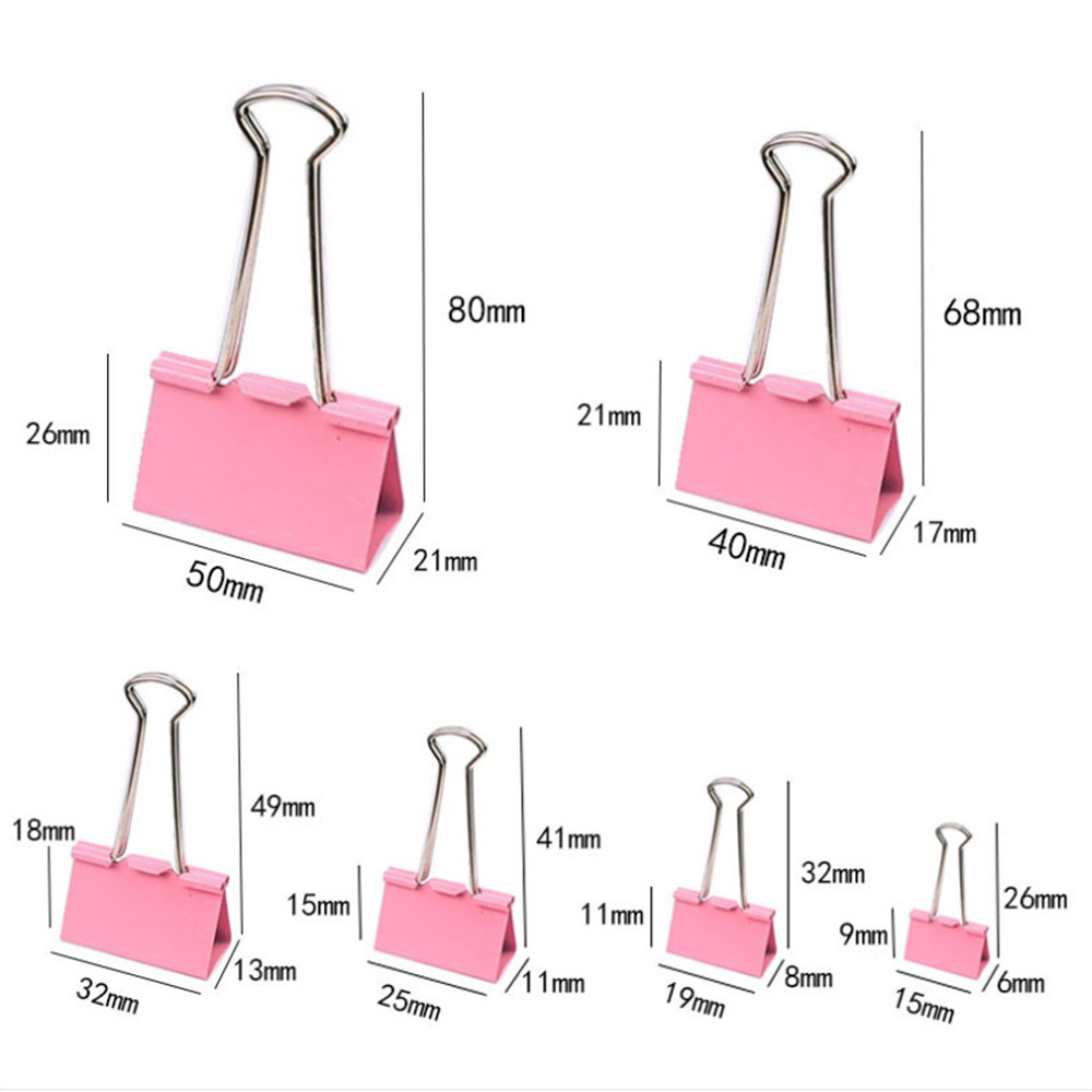 

10Pcs Pink Long Tail Ticket Office Dovetail Clip Students Stationery Clip Dovetail Clamps Pink Metal