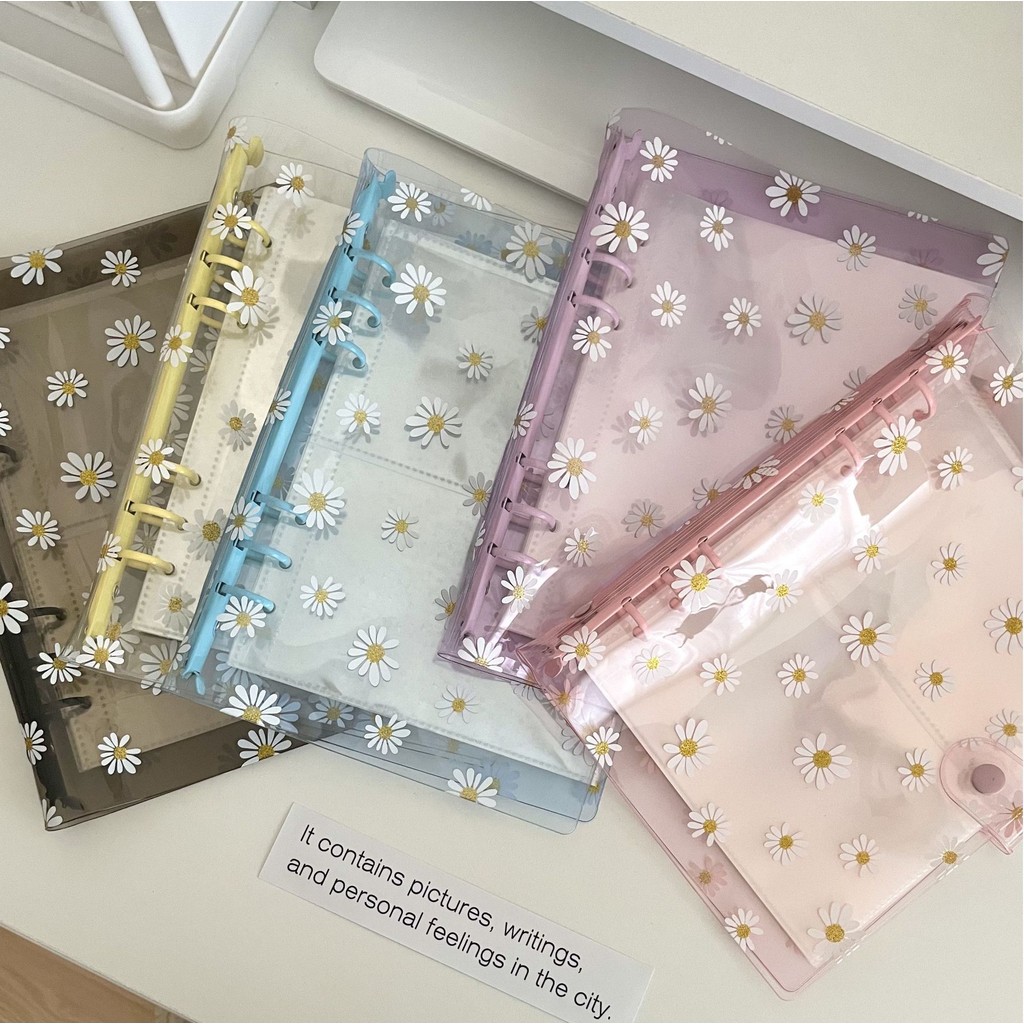 

A5 A6 Colorful Clip Daisy Glittery Bling Loose Leaf Binder Notebook Cover Diary Agenda Planner Paper