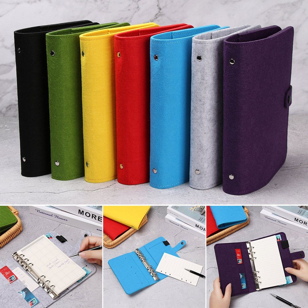 

A5 A6 Portable Stationery Travel Diary Fashion Ring Binder Portable Diary Felt Shell Felt Notebook