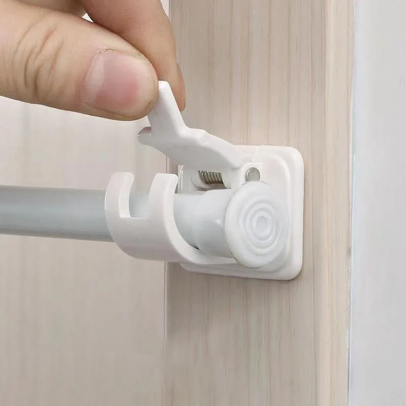

1 Pair Adjustable Curtain Rod Clip Self Adhesive Clamp Hook Curtain Rod Holder Wall Bracket Holder