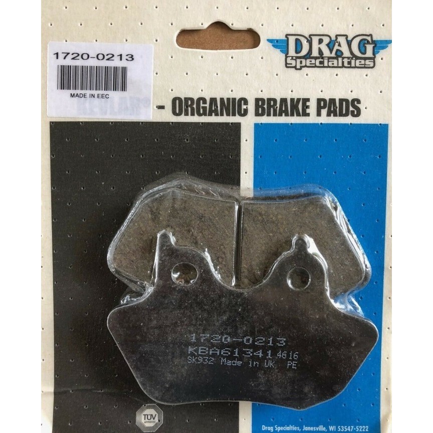DRAG SPECIALTIES ORGANIC HARLEY BUELL BRAKE PADS 1720-0213 BERKUALITAS