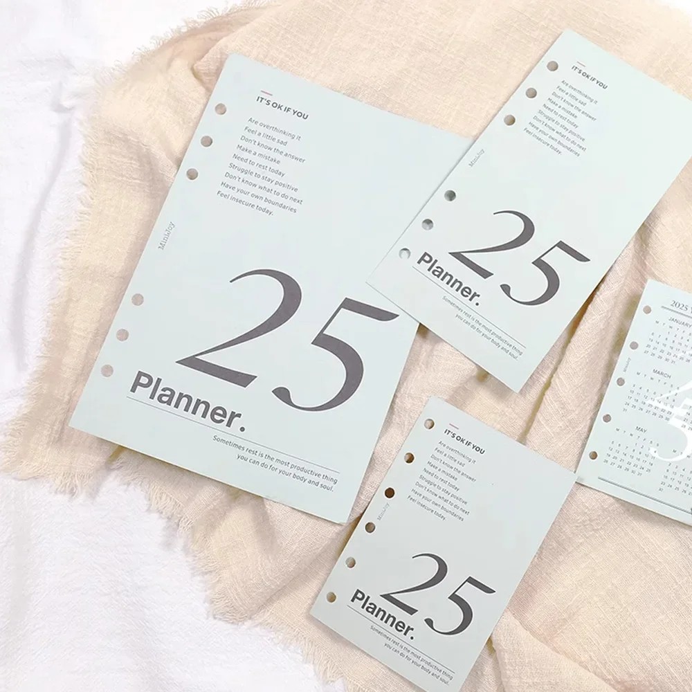 

Fromthenon 6 Holes A5 A6 A7 M5 Loose-Leaf Notebook Planner Journal 2025 Calendar Card Accessories