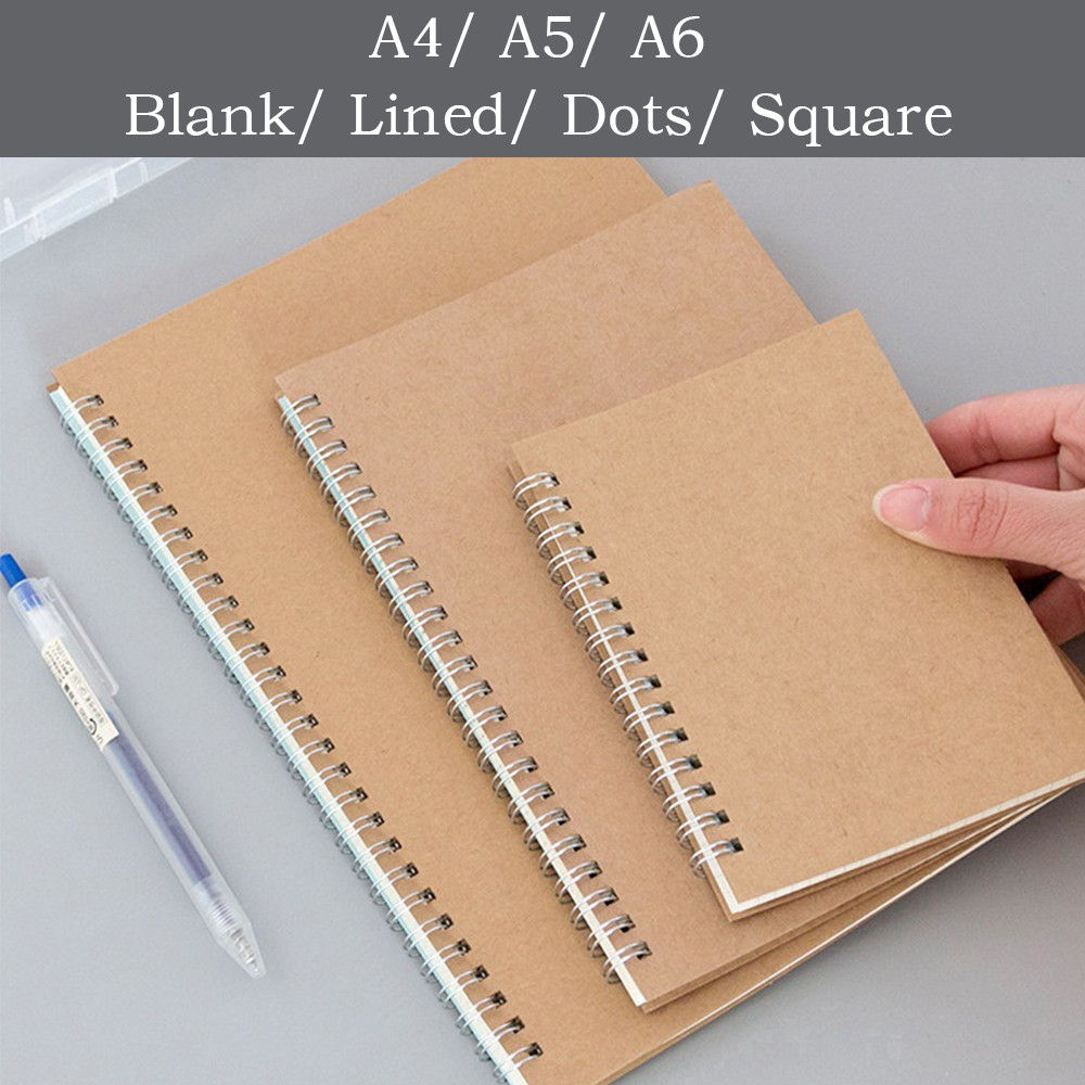 

A4/A5/A6 Khaki Cover Notebooks Dots/Square/Ruled/Blank Student Daily Writing Planner Office School