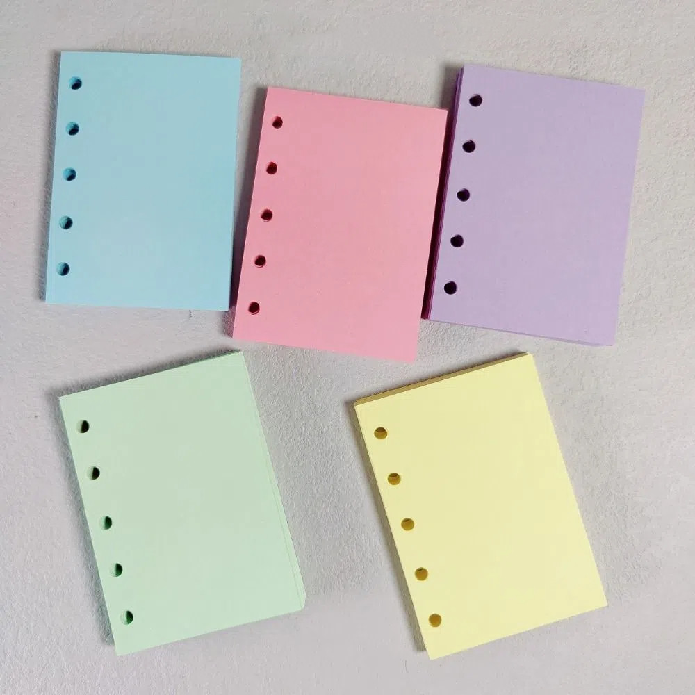 

50Sheet Blank Loose-Leaf Notebook Refill Paper To Do List Colored A7 Spiral Binder Index Paper