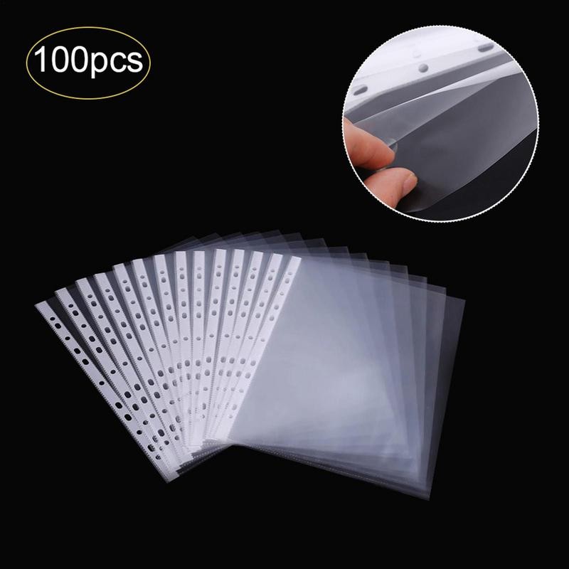 

Clear Sheet Protectors 11 Holes A4 Clear Binder Sleeves 11.89X9.17In Office Binder Supplies For 100