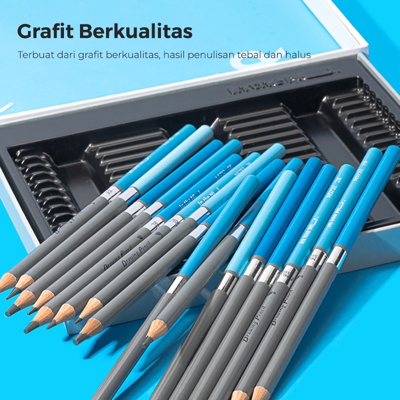 

Nusign Sketch Pencil Set / Pensil Sketsa isi 16 Berbagai Ketebalan Non Toxic NS732