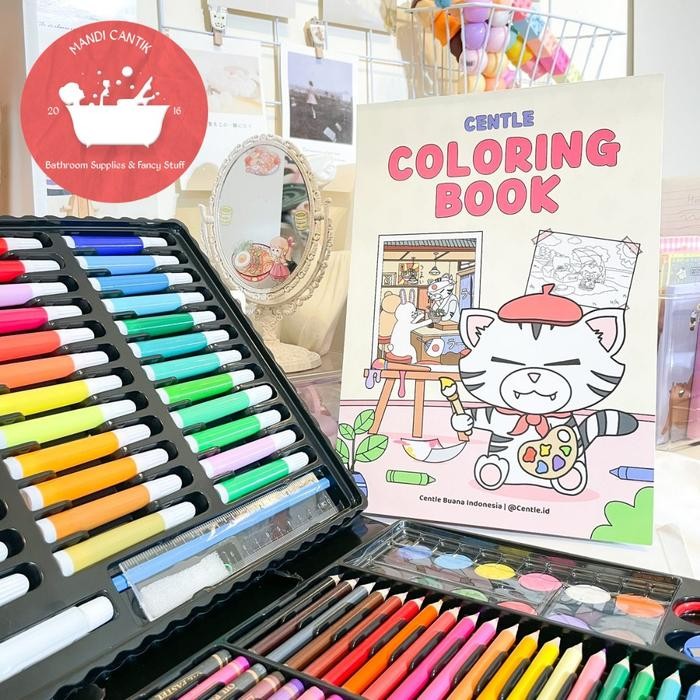 

Set Alat Mewarnai 150 Pcs Dan Buku Warna Centle Drawing Coloring Book Stationery #Gratisongkir