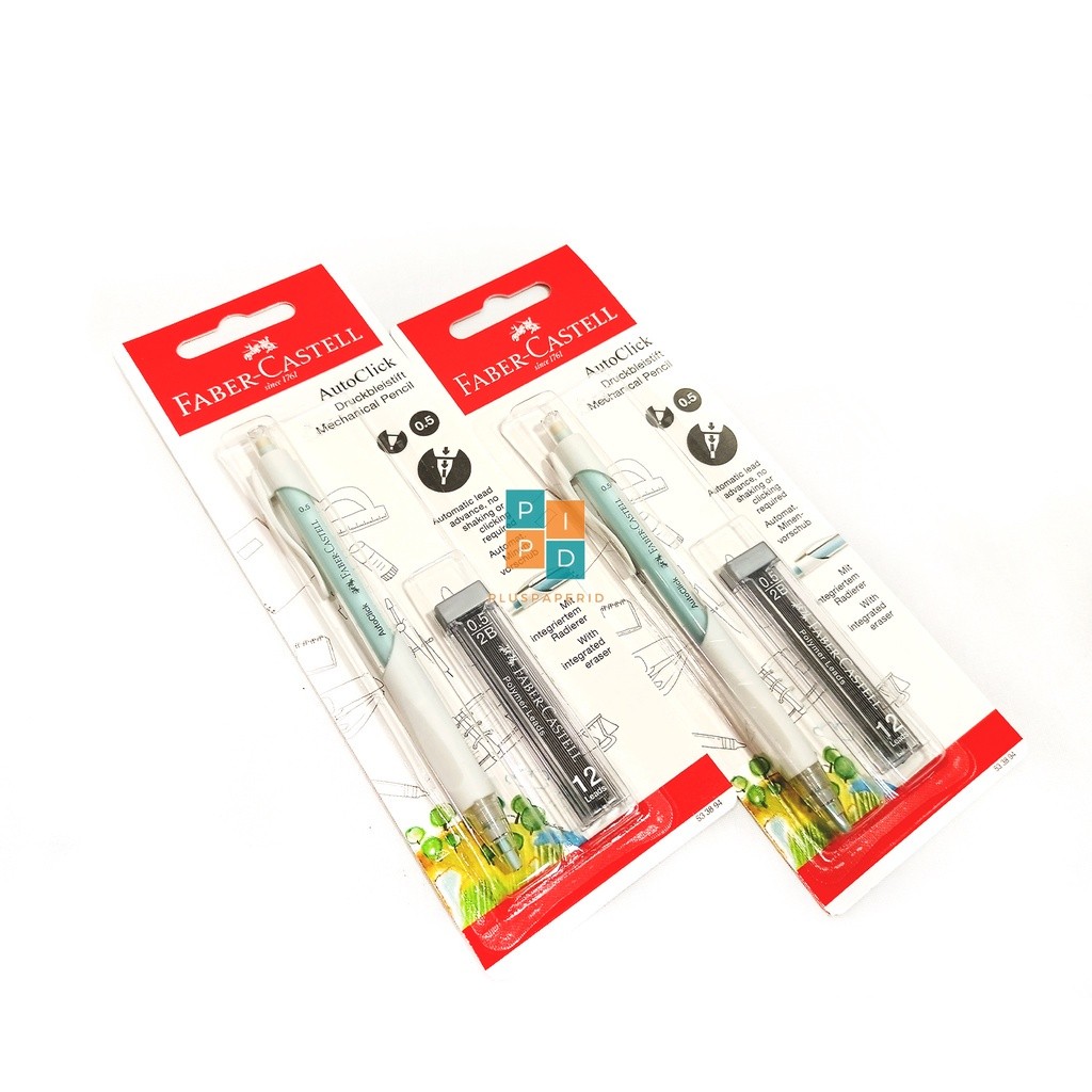 

Faber Castell Pencil Mechanical Auto Click White Barrel Blister 0.5mm - Set