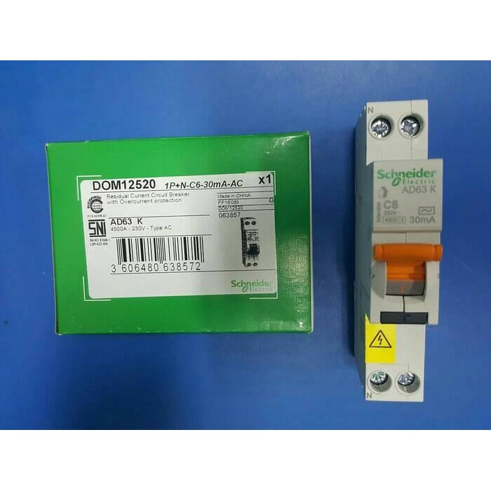 Sale Schneider Rcbo Slim 1P+N 30Ma 6A/Elcb 1P+N 30Ma 6A Schneider
