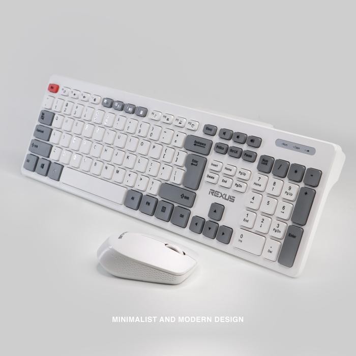 Rexus KM8 : Combo Keyboard + Mouse Wireless, Baterai Tahan Lama, Pasangan Ideal untuk Komputer Anda