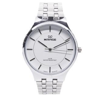 Mirage Watch - Jam Tangan Pria Anti Karat Tahan Air Original Casual Tipis Mirage 18601 M Silver Kaca