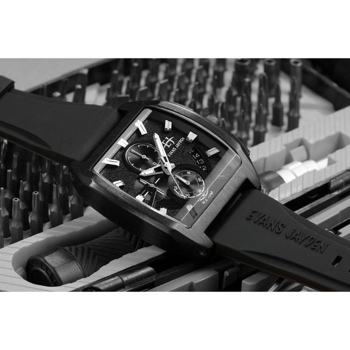 Evans Jayden Jam Tangan Pria 9546 Rubber Silicon Chronograph Kaca Sapphire Water Resistant 10 ATM