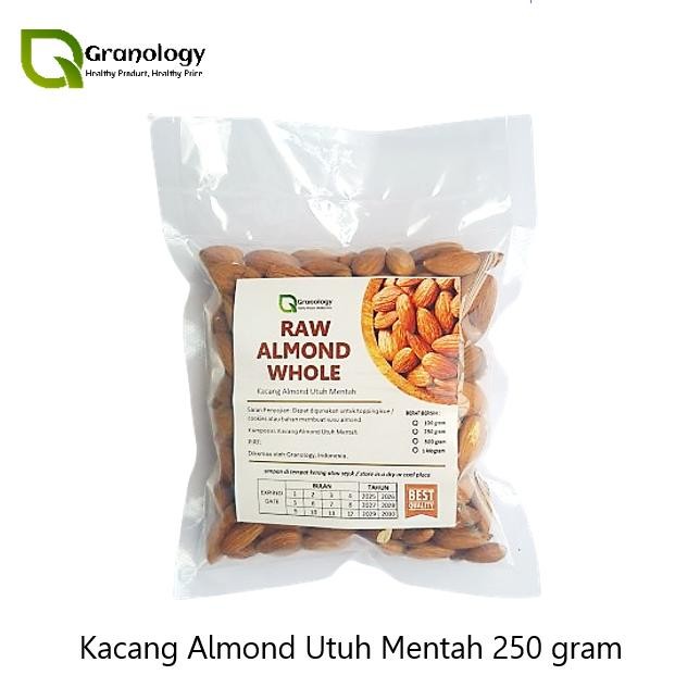 

PastikanTerjaminMutunya- Kacang Almond Whole Mentah / Raw Almond Whole - 250 gram