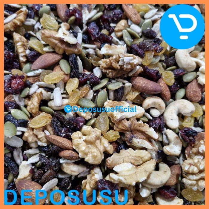 

PastikanTerjaminMutunya- Trail Mix Trailmix Premium Camilan Diet Snack Makanan Sehat with Almond Mede Cashew