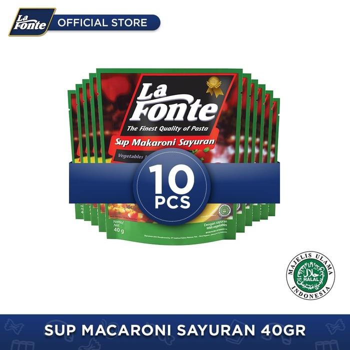

SemuAReadyYaB0Zq- 10 Pcs - La Fonte Sup Macaroni Sayuran 40gr