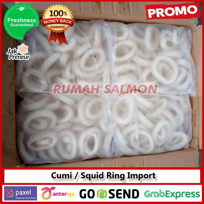 

PastiFreShNya- Cumi Kupas Bersih Ring Bukan Tube / Squid Calamari Segar Beku Frozen