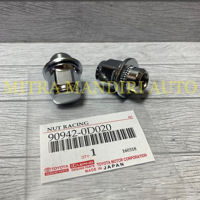 PREMIUM NUT MUR RACING BAUT RODA TOYOTA YARIS VIOS SIENTA ASLI CHROME HIGH QUA