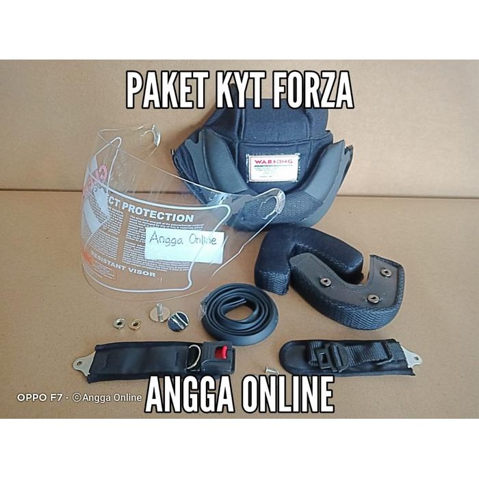 PREMIUM Busa Helm KYT FORZA, KACA HELM CLEAR, TALI HELM, BAUT MUR, LIS KARET