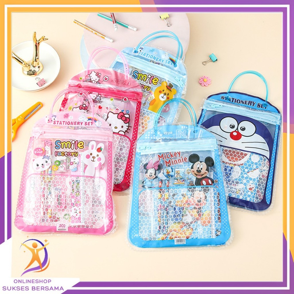 

PROMO / OSB Stationery Set 6 in 1 Free Bag Alat Tulis Anak Sekolah Buku Pulpen Penghapus Pengaris
