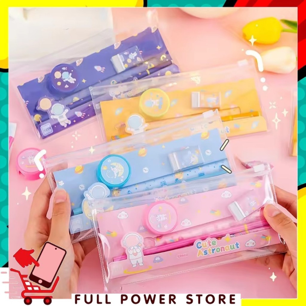 

PROMO / FPS Alat Tulis Set Mini Anak Sekolah Penghapus Penggaris Pensil Serutan Stationary Set Alat