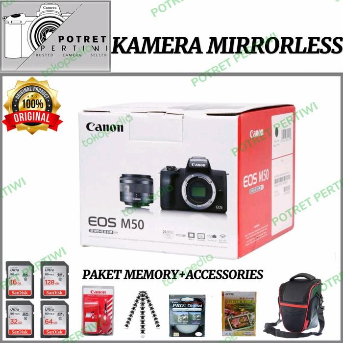 Cam- Canon Eos M50 Kit 15-45Mm / Kamera Canon Mirroles M50 Kit 15-45Mm