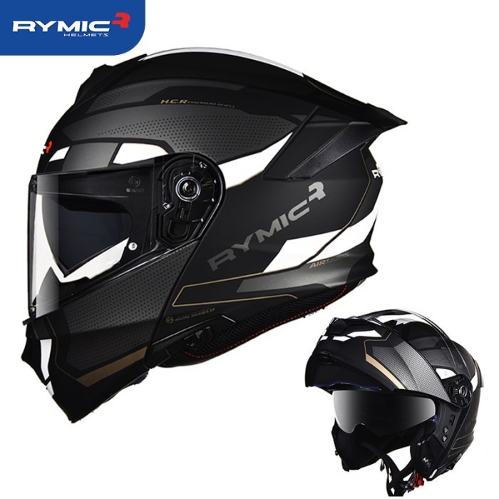 RYMIC Flip Up Motorcycle Helmet Modular Full Face Moto Riding Helmet