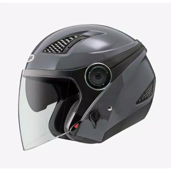ZEUS ZS 610 GREY GLOSSY HALF FACE DOUBLE VISOR HELMET