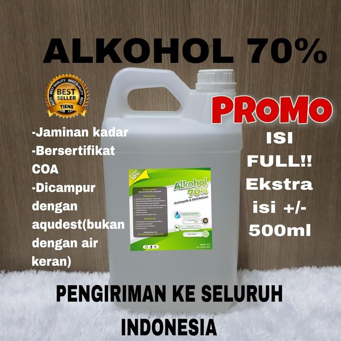 Alkohol 70% 5 liter/Alkohol 70 persen/Alcohol 70%/Sterilisasi