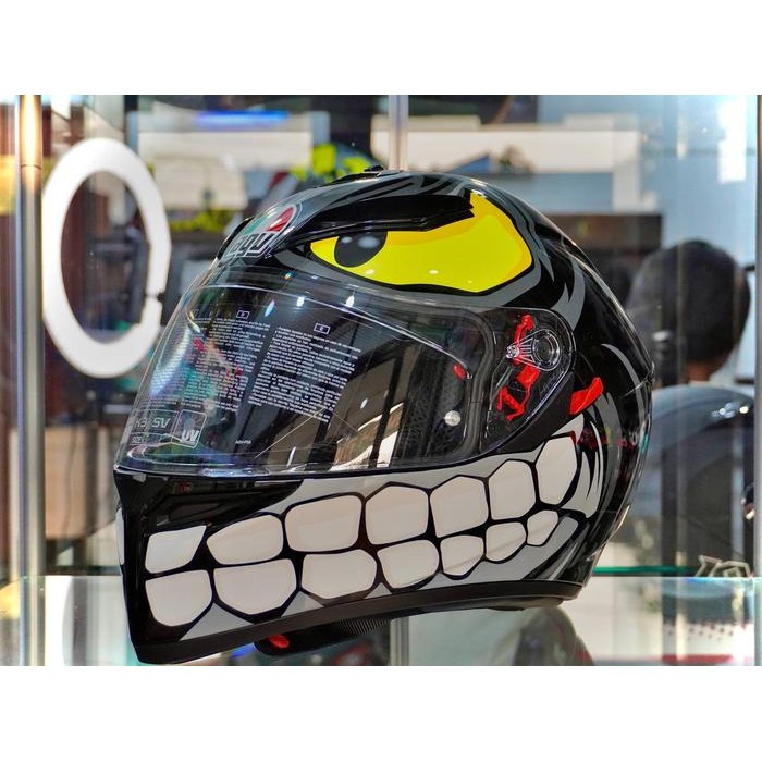 HELM AGV K3SV ANGRY BLACK - AGV K3-SV FULL FACE - AGV K3 ORIGINAL AGV HELMETS Motorcycle Pelindung