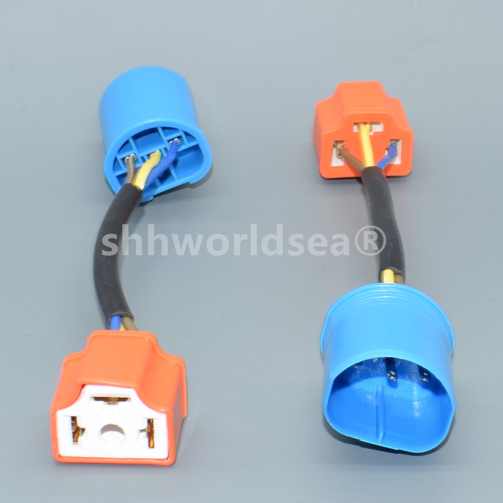 Shhworldsea Auto Socket 9004 9007 Male To H4 Female Headlight Socket