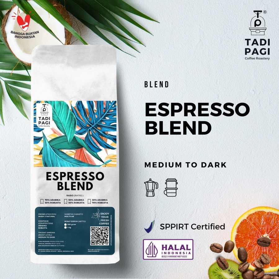 

Espresso Blend 500 gram Roast Bean Coffee Biji Kopi A50 R50