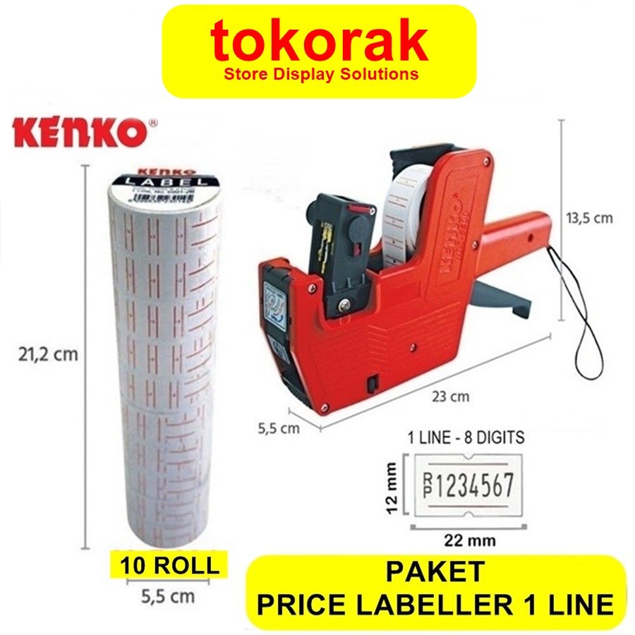 

PAKET MESIN LABELLER MX-5 1 KENKO + ISI LABEL 10 PCS