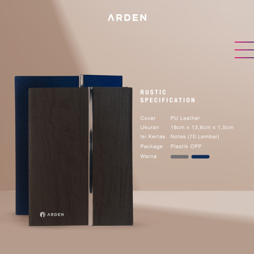 

ARDEN Sticky Notepad - Buku Planner Jurnal Agenda Kantor Cover Kayu