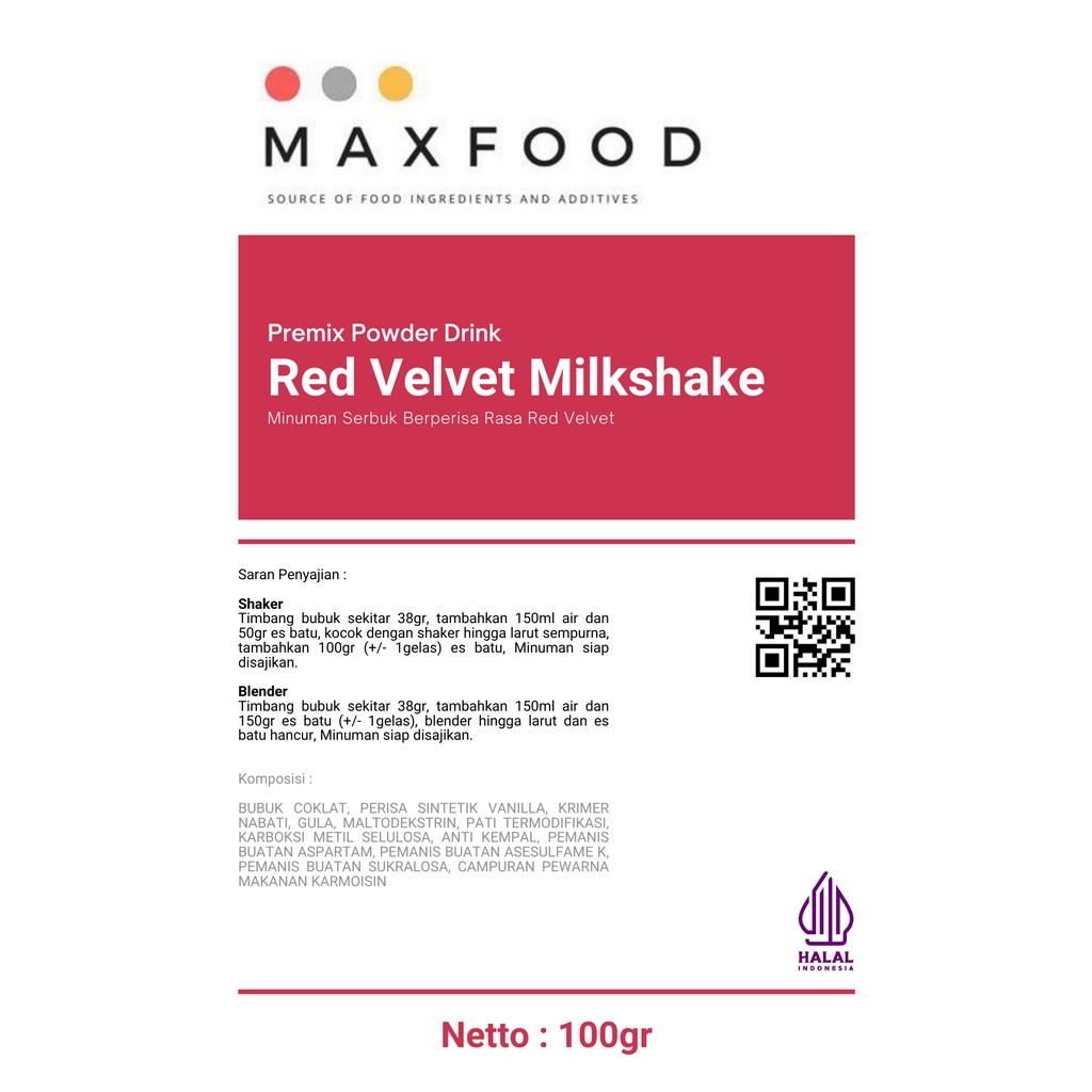 

MAXFOOD - Combo Bubuk Minuman 7 - Red Velvet Milshake, Banana Milkshake, Lemon Tea (100Gr X 3)