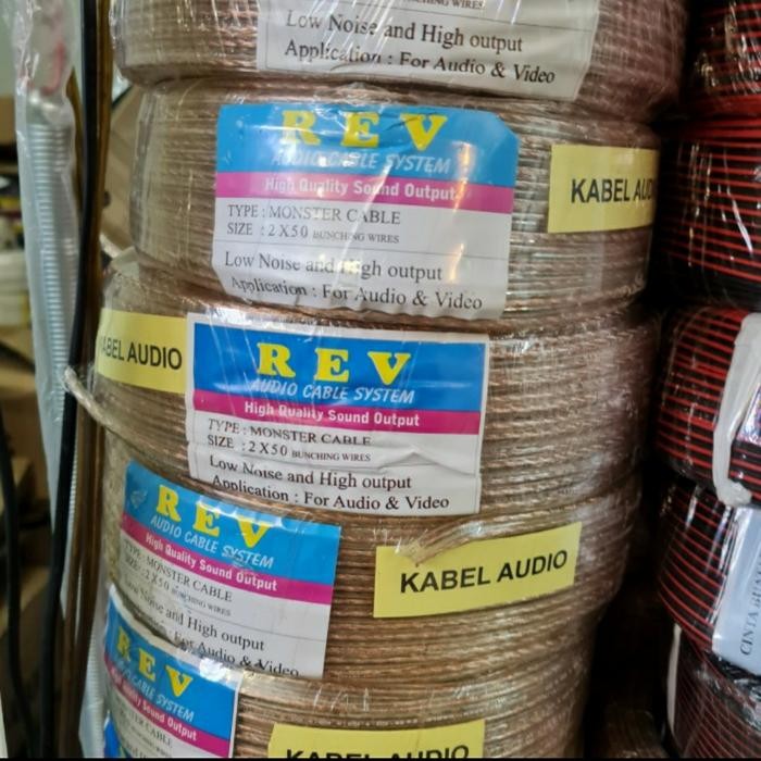 Kabel transparan 2x50 30 meter audio listrik