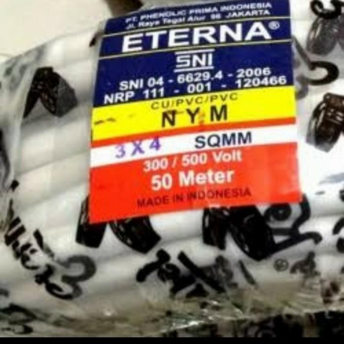 NYM 3x4 mm Eterna SNI nym 3x4mm Eterna khusus gojek grab