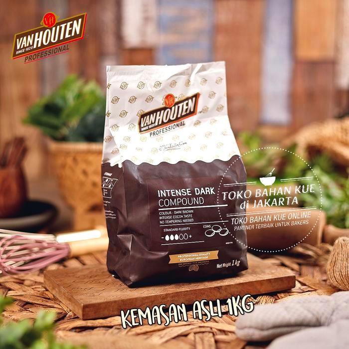 

VAN HOUTEN INTENSE DARK CHOCOLATE COMPOUND 500GR BUTTON COKELAT KEPING