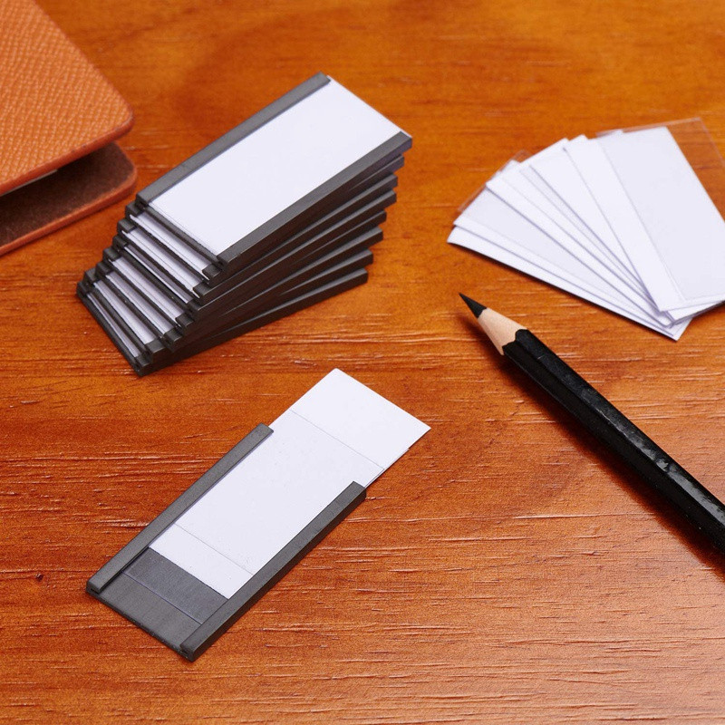 

50pcs 75/50mm*25mm Magnetic Label/Holders with Data Holders Label Magnetik Dengan Pelindung Plastik
