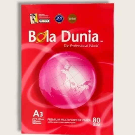 

Kertas HVS Bola Dunia A3 80 gsm