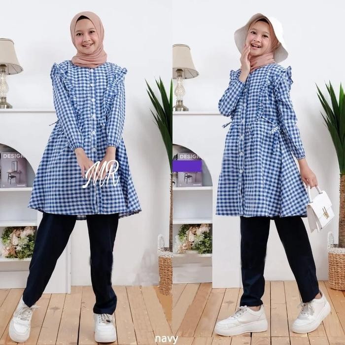 BAJU PESTA SETELAN TUNIK ANAK REMAJA LEBARAN 2022 ADEM MODEL KEKINIAN