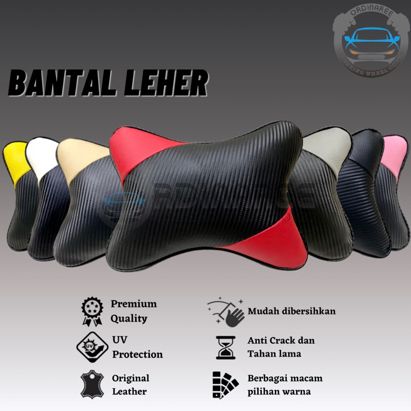 Bantal Leher Mobil Kulit MBTech Carbon