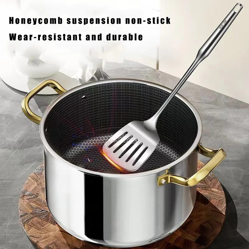 304 Stainless Steel Non-Stick Soup pot Wok Pan 24cm Frying Pan Honeycomb Pot Bottom Induction Cooker