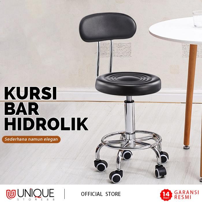 Kursi Barool Bulat Sandaran Premium Kursi Bar Hidrolik Dapat disesuaikan Bahan Besi Dudukan B Lapis