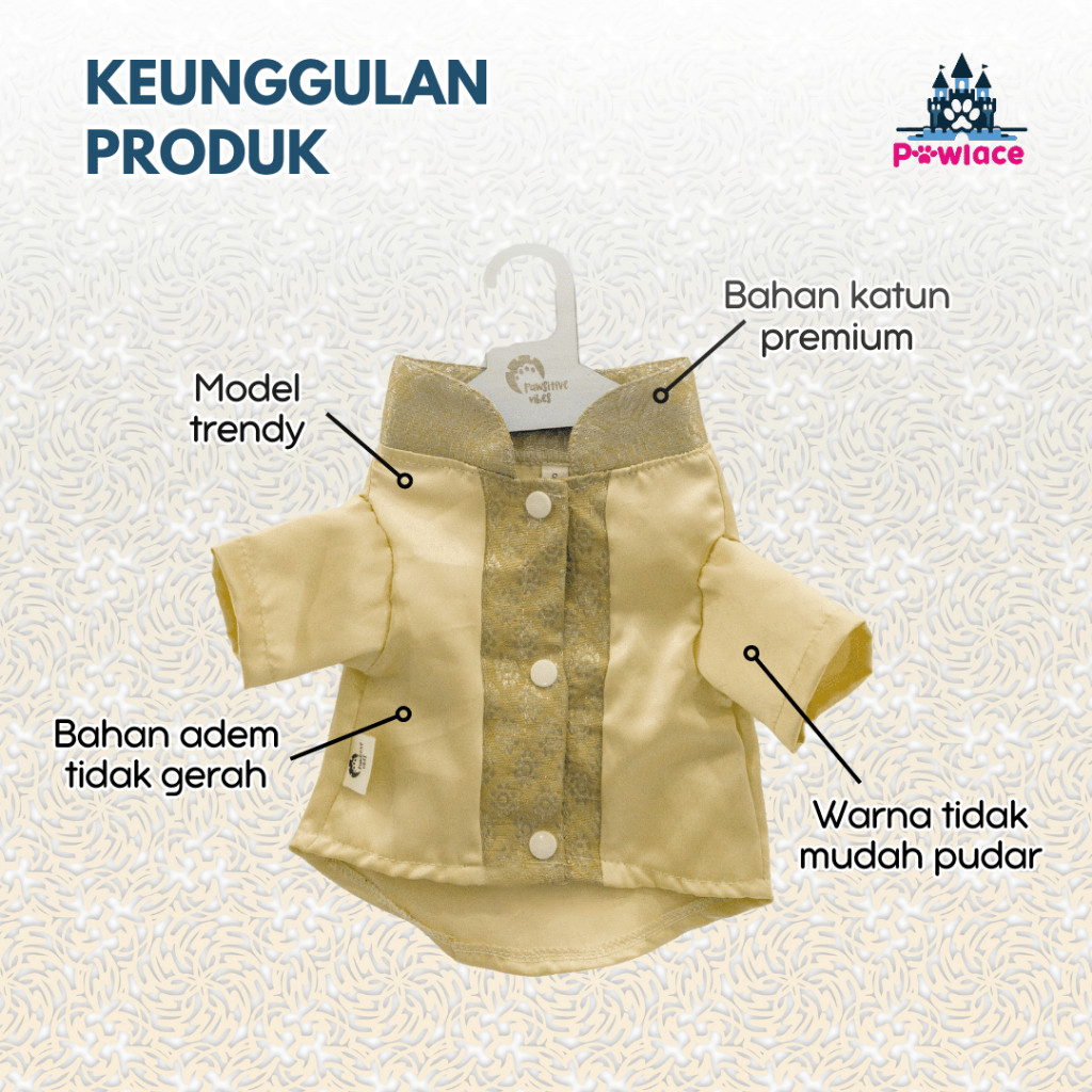 Koko Kucing Spesial Edisi Lebaran - Baju Muslim Set Koko Dengan Topi Lucu Murah - Pet Shirt - Baju