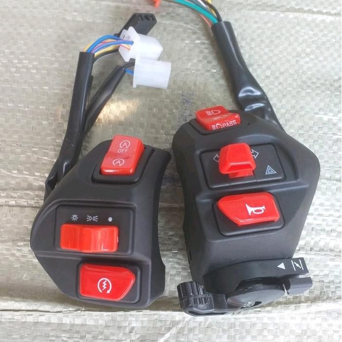 CUCI GUDANG..!! SAKLAR MIO VIETNAM KIRI KANAN SET PLUS HAZARD HOLDER SAKLAR HAZARD MIO SOUL MIO