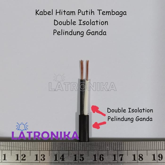 PREMIUM Kabel Serabut Tembaga Asli Montoya Hitam Putih Double Isolation