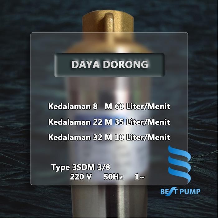 PREMIUM Summersible Pump HOLLAND 3 inch 0.25 HP PK Pompa Satelit Full Tembaga